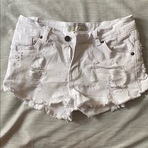 White True Gypsy Jean Shorts.